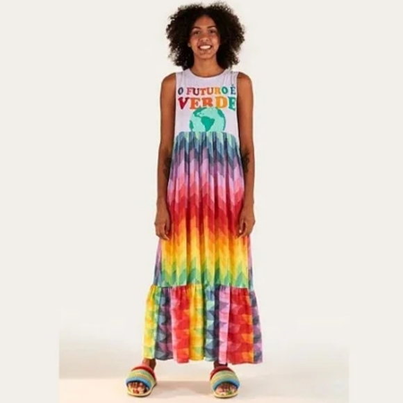 FARM Rio Cropped Dress The Future Is Green Size Medium - Picture 5 of 13